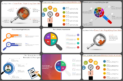 Magnifying glass Powerpoint Templates